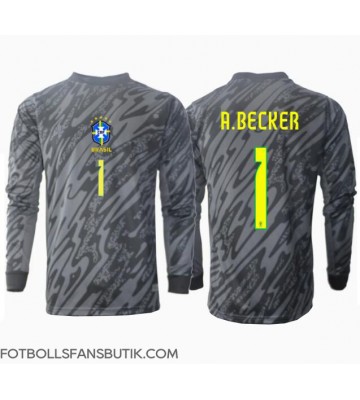 Brasilien Alisson Becker #1 Målvakt Replika Bortatröja Copa America 2024 Långärmad